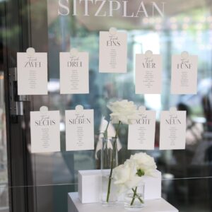 Sitzordnung Acrylplatte Stehend